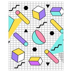 Tridimensional-pastel-shapes-background-memphis-style Drawstring Bag (small) by Wegoenart
