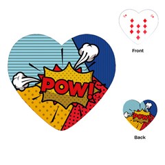 Pow Word Pop Art Style Expression Vector Playing Cards Single Design (heart) by Wegoenart