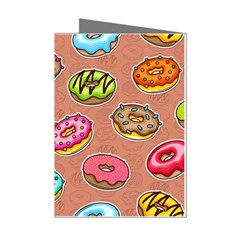 Doughnut Doodle Colorful Seamless Pattern Mini Greeting Cards (pkg Of 8) by Wegoenart