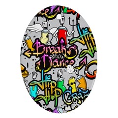 Hip Hop Background Oval Ornament (two Sides) by Wegoenart