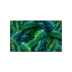 Tropical Green Leaves Background Sticker Rectangular (10 Pack) by Wegoenart