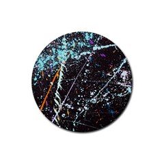 Abstract Colorful Texture Rubber Coaster (round) by Wegoenart