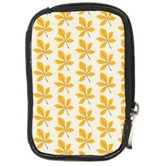 Orange Leaves   Compact Camera Leather Case by ConteMonfrey