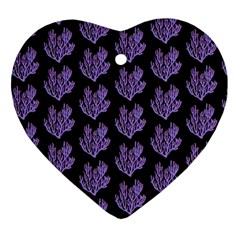 Black Seaweed Heart Ornament (two Sides) by ConteMonfrey