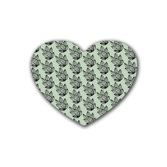 Cactus Lines Rubber Coaster (heart) by ConteMonfrey