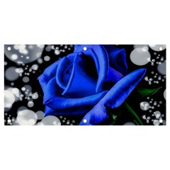 Blue Rose Bloom Blossom Banner And Sign 4  X 2  by Wegoenart