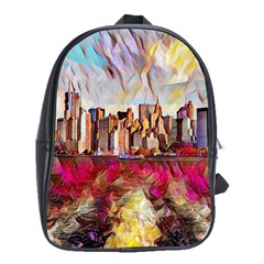 New York Skyline Manhattan City School Bag (xl) by Wegoenart