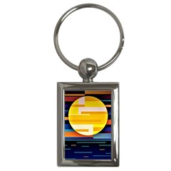 Background Abstract Horizon Key Chain (rectangle)