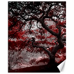 Tree Red Nature Abstract Mood Canvas 11  X 14 