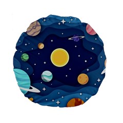 Galaxy Background Standard 15  Premium Flano Round Cushions by danenraven