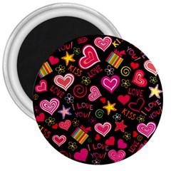 Multicolored Wallpaper, Love Vector Hearts Background Romantic 3  Magnets