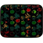 Apples Honey Honeycombs Pattern Double Sided Fleece Blanket (Mini) 