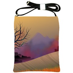 Landscape Illustration Nature Sky Shoulder Sling Bag by Wegoenart