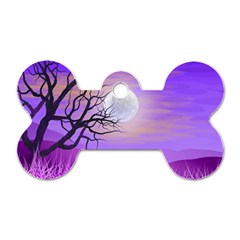 Abstract Nature Landscape Illustration Sky Clouds Dog Tag Bone (two Sides) by Wegoenart