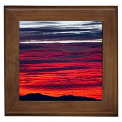 Morning Glow Dawn Sky Clouds Framed Tile by Wegoenart