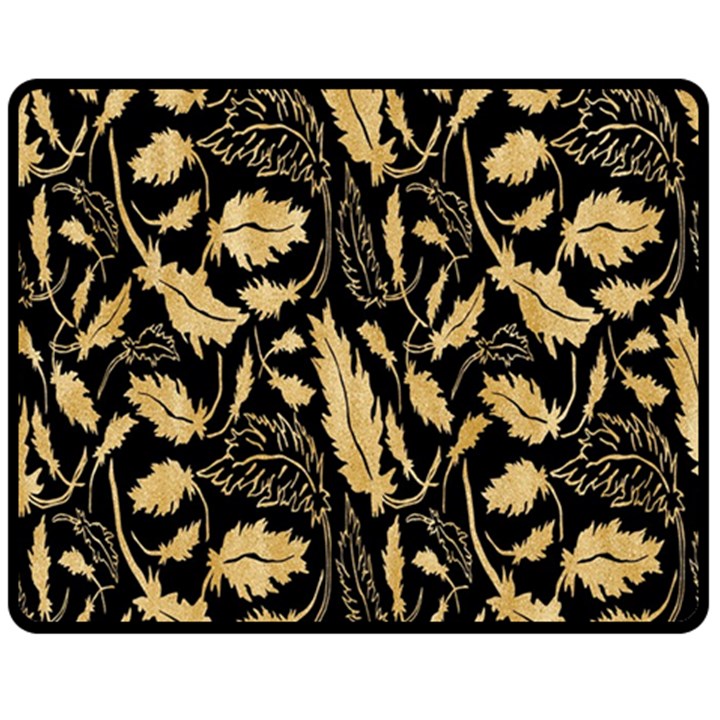 Natura Premium Golden Leaves Double Sided Fleece Blanket (Medium) 