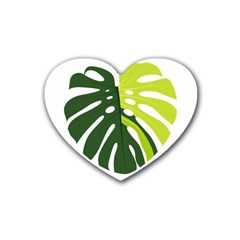 Monstera  Rubber Heart Coaster (4 Pack) by ConteMonfrey