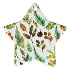 Leaves And Feathers - Nature Glimpse Ornament (star) by ConteMonfrey