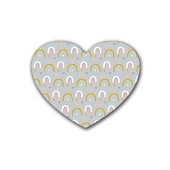 Rainbow Pattern Rubber Heart Coaster (4 Pack) by ConteMonfrey