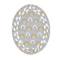 Rainbow Pattern Ornament (oval Filigree) by ConteMonfrey