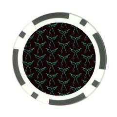 Blue Mermaid Tail Black Neon Poker Chip Card Guard by ConteMonfrey