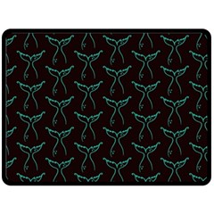 Blue Mermaid Tail Black Neon Fleece Blanket (large)  by ConteMonfrey