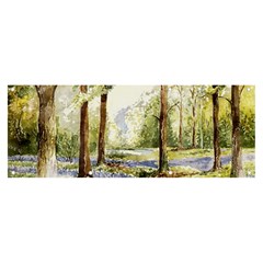 Trees Park Watercolor Lavender Flowers Foliage Banner And Sign 8  X 3  by Wegoenart