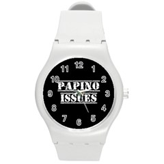 Papino Issues - Italian Humor Round Plastic Sport Watch (m) by ConteMonfrey