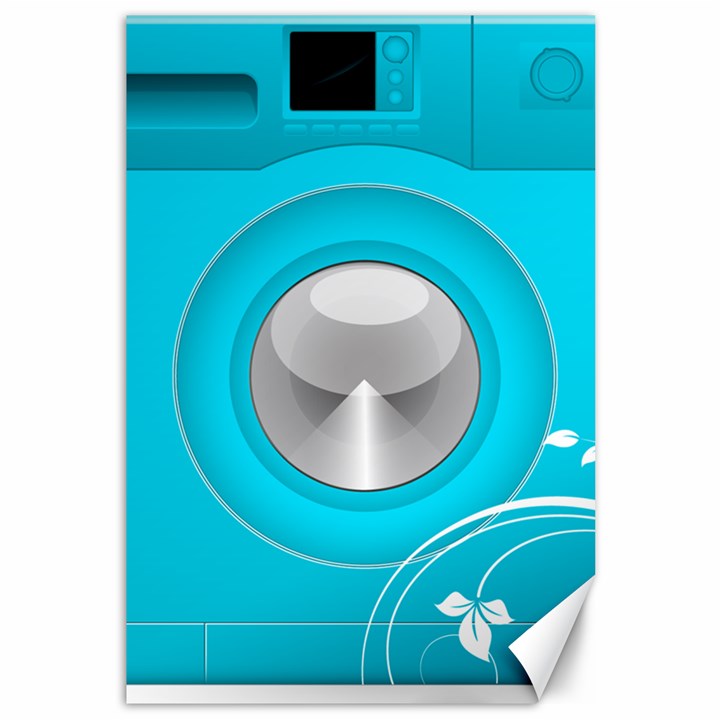 Blue Washing Machine, Electronics Canvas 12  x 18 
