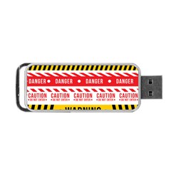 Yellow Black Warning Line Portable Usb Flash (one Side)
