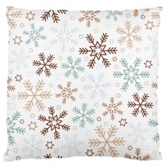 Christmas Background With Snowflake And Star Seamless Pattern Large Flano Cushion Case (one Side) by Jancukart