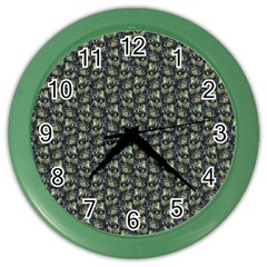 Robot Skull Extreme Close Up Color Wall Clock by dflcprintsclothing