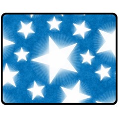 Snowflakes And Star Patterns Blue Stars Fleece Blanket (medium)  by artworkshop