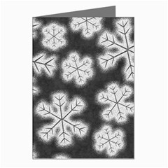 Snowflakes And Star Patterns Grey Frost Greeting Cards (pkg Of 8) by artworkshop