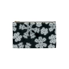 Snowflakes And Star Patterns Grey Frost Cosmetic Bag (small)