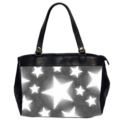 Snowflakes And Star Patterns Grey Stars Oversize Office Handbag (2 Sides) by artworkshop