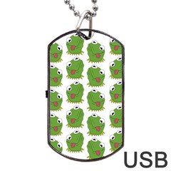 Kermit The Frog Pattern Dog Tag Usb Flash (one Side)