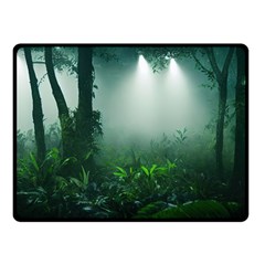 Swamp Forest Trees Background Nature Eerie Double Sided Fleece Blanket (small)  by danenraven