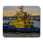 Tugboat Sailing At River, Montevideo, Uruguay Large Mousepad