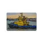 Tugboat Sailing At River, Montevideo, Uruguay Magnet (Name Card)