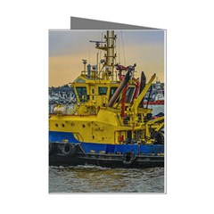 Tugboat Sailing At River, Montevideo, Uruguay Mini Greeting Cards (pkg Of 8) by dflcprintsclothing