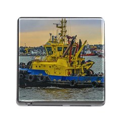 Tugboat Sailing At River, Montevideo, Uruguay Memory Card Reader (square 5 Slot) by dflcprintsclothing