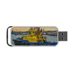 Tugboat Sailing At River, Montevideo, Uruguay Portable Usb Flash (two Sides) by dflcprintsclothing