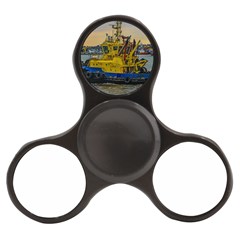 Tugboat Sailing At River, Montevideo, Uruguay Finger Spinner by dflcprintsclothing