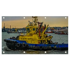 Tugboat Sailing At River, Montevideo, Uruguay Banner And Sign 7  X 4  by dflcprintsclothing