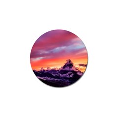 Matterhorn Mountains Sunset Dusk Snow Winter Golf Ball Marker by danenraven