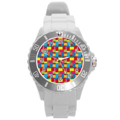 Lego Background Round Plastic Sport Watch (l) by artworkshop