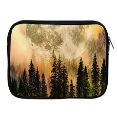 Moon Nature Forest Pine Trees Sky Full Moon Night Apple Ipad 2/3/4 Zipper Cases by danenraven