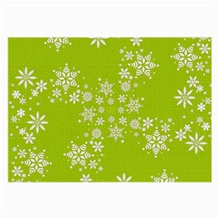 White Snowflakes Green Glasses Cloth (large) by TetiBright