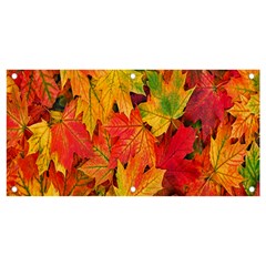 Autumn Background Maple Leaves Banner And Sign 4  X 2  by artworkshop